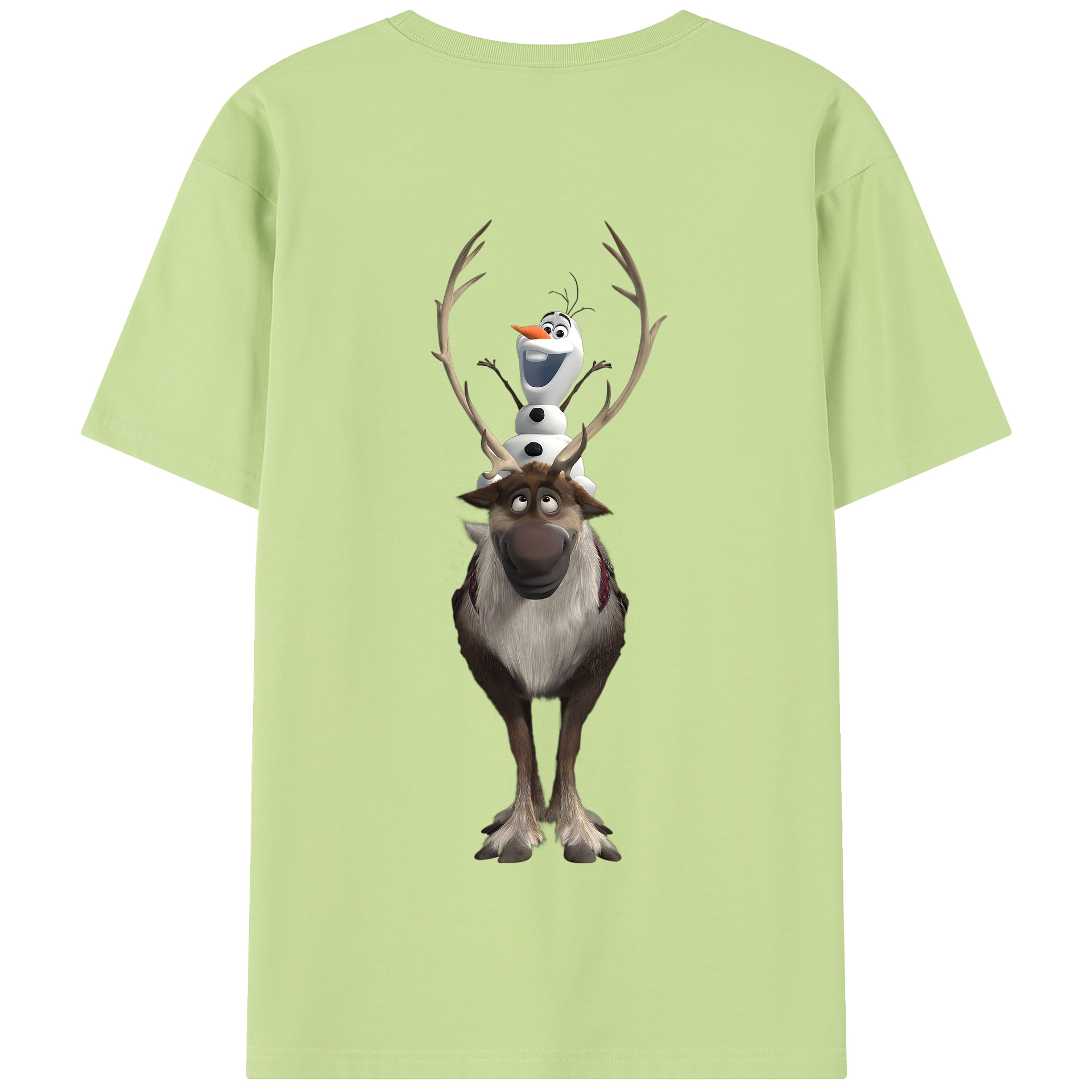 （画像用） アナと雪の女王 アンナ エルサ Frozen Anna Elsa 綿100％半袖Tシャツ（背面プリント）